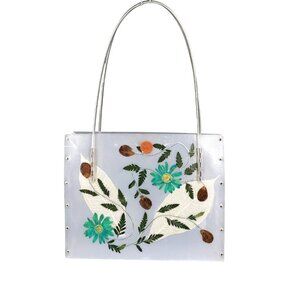 Pressed Flower Handbag Womens Clear Floral Y2K Cottagecore Grannycore Boho Retro